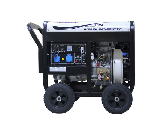 7KVA Electric Memulai Generator Diesel Portabel Kecil Dengan Roda Dan Pegangan Mesin 192FAE