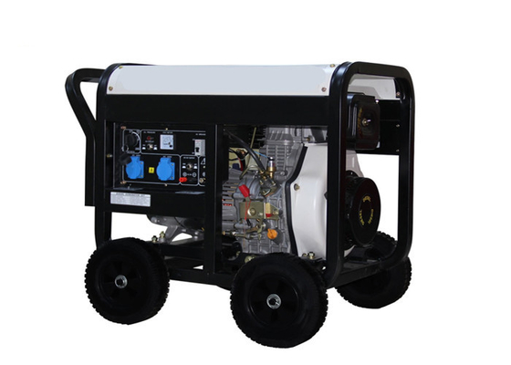 7KVA Electric Memulai Generator Diesel Portabel Kecil Dengan Roda Dan Pegangan Mesin 192FAE